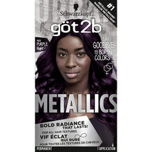 Load image into Gallery viewer, Permanent Hair Color by Got2b Metallics M64 Purple Night Charcoal