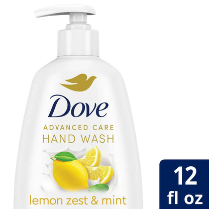 Dove Advanced Care Daily Use Women's Hand Soap All Skin Lemon Zest & Mint, 12 oz