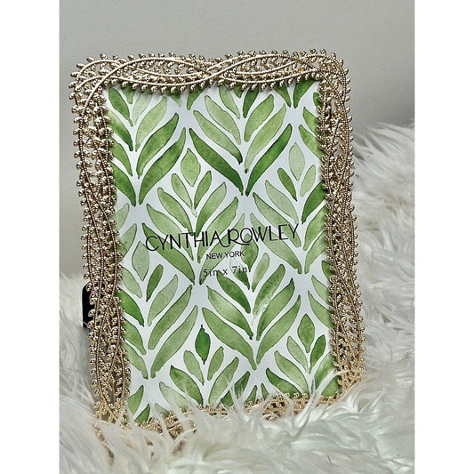 Cynthia Rowley Gold Embellished Photo Picture Frame 5 x 7