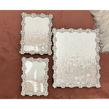 Load image into Gallery viewer, Nicole Miller Silver Embellished Photo Picture Frame Set(3) - Rhinestone &amp; Pearl