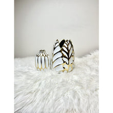 Load image into Gallery viewer, Enamel Ceramic Vase Set - White &amp; Gold