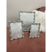 Load image into Gallery viewer, Nicole Miller Silver Embellished Photo Picture Frame Set(3) - Rhinestone &amp; Pearl