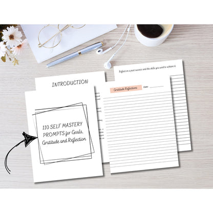 Empowerment & Reflection: Self-Mastery Writing Journal – 110 Customizable Prompts