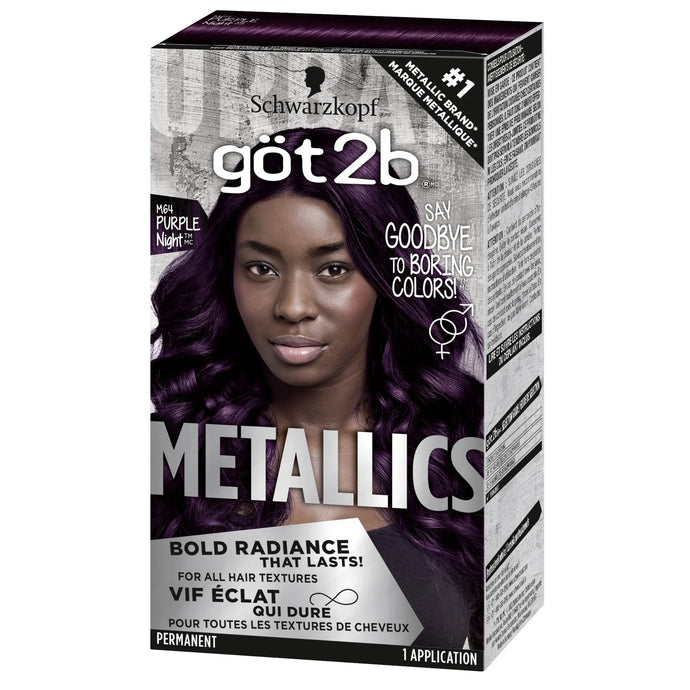 Permanent Hair Color by Got2b Metallics M64 Purple Night Charcoal