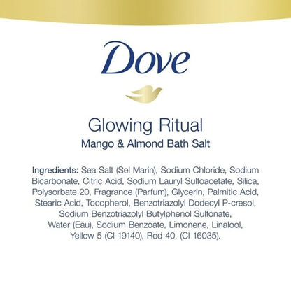 Dove Glowing Care Foaming Bath Salts Mango and Almond, 28 Oz.