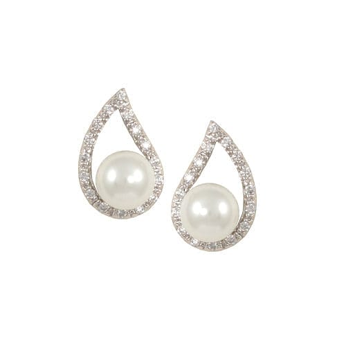 Lustrous white pearl Necklace & Earring Set