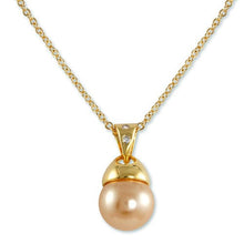 Load image into Gallery viewer, Champagne Pearl and CZ Gold Necklace &amp; Earrings Set
