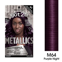 Load image into Gallery viewer, Permanent Hair Color by Got2b Metallics M64 Purple Night Charcoal