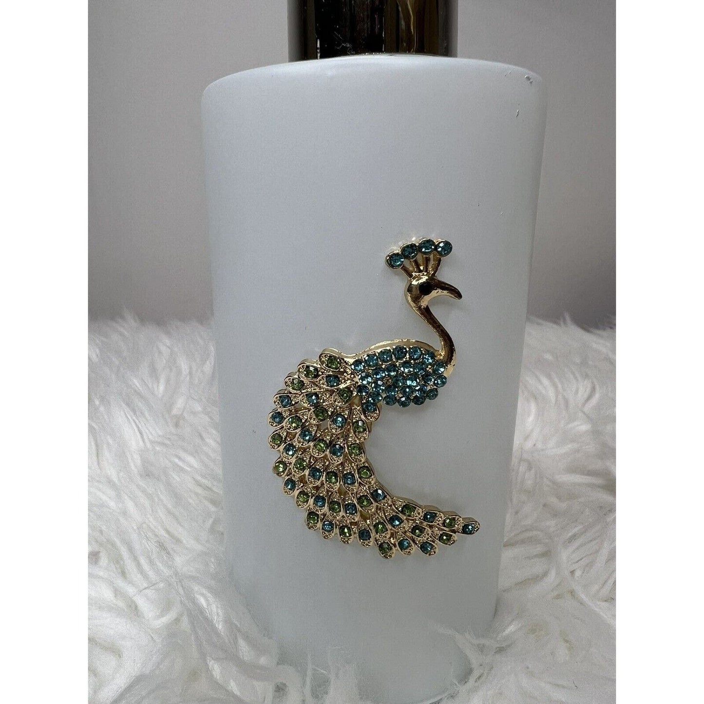 Prima Design Teal & Gold Peacock Soap Dispenser Set