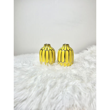 Enamel Ceramic Vase Set - Yellow & Gold